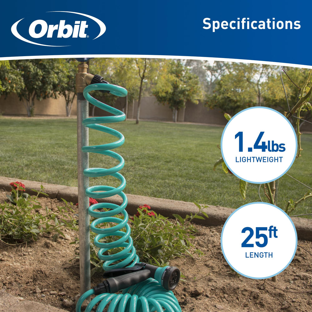 Orbit hose and nozzle packaging front view