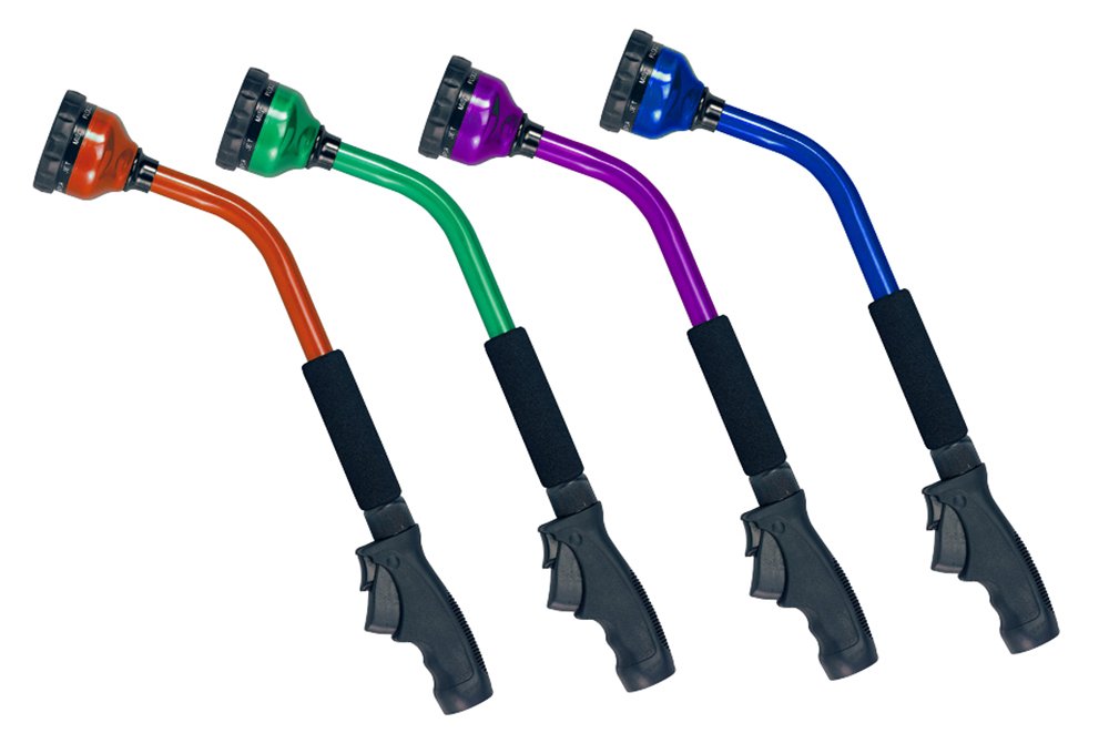 Orbit Hose-End 18-Inch Turret Wand showing various spray patterns