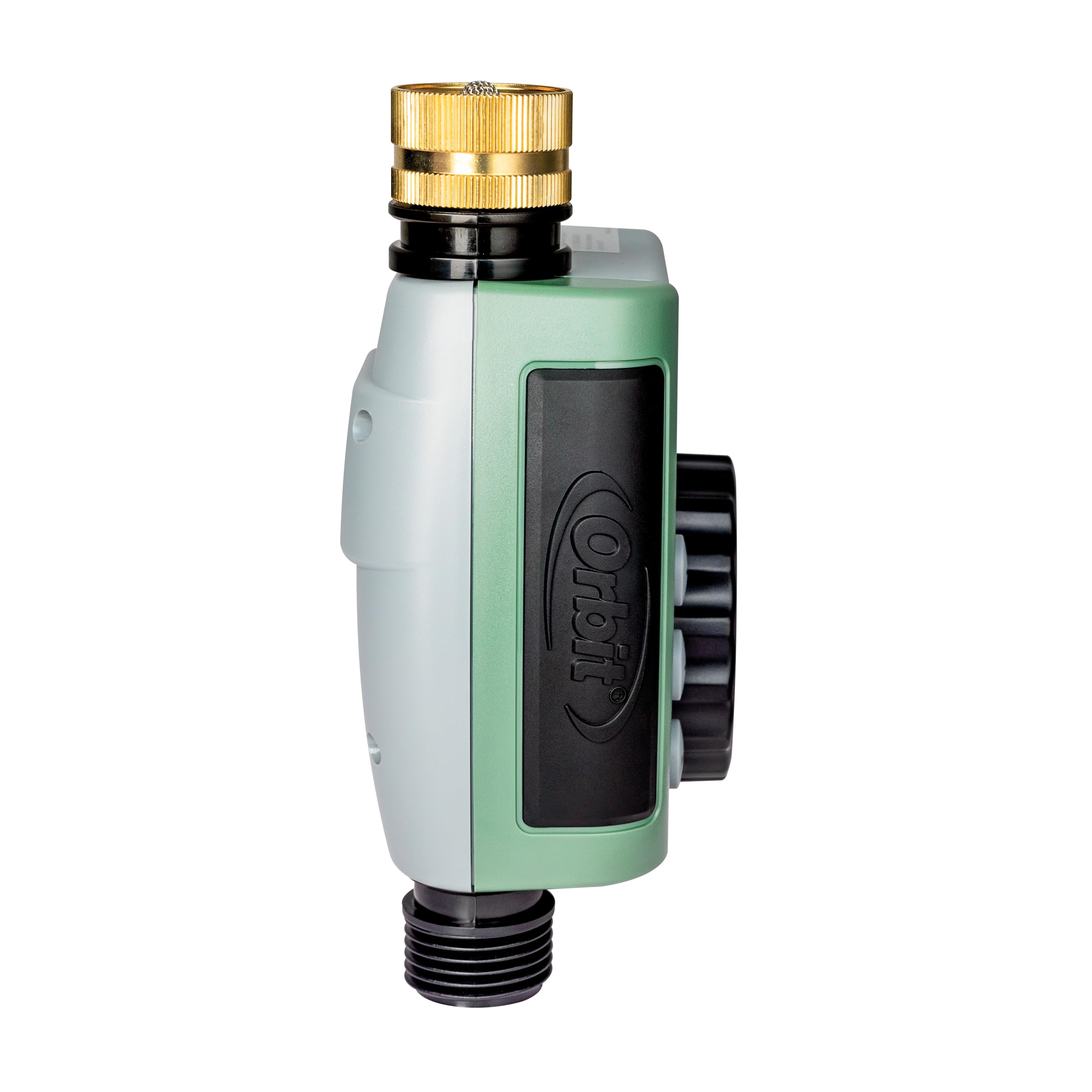 Orbit hose faucet timer with brass swivel connection