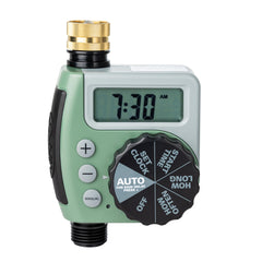 Orbit hose timer side view showing single-dial programming