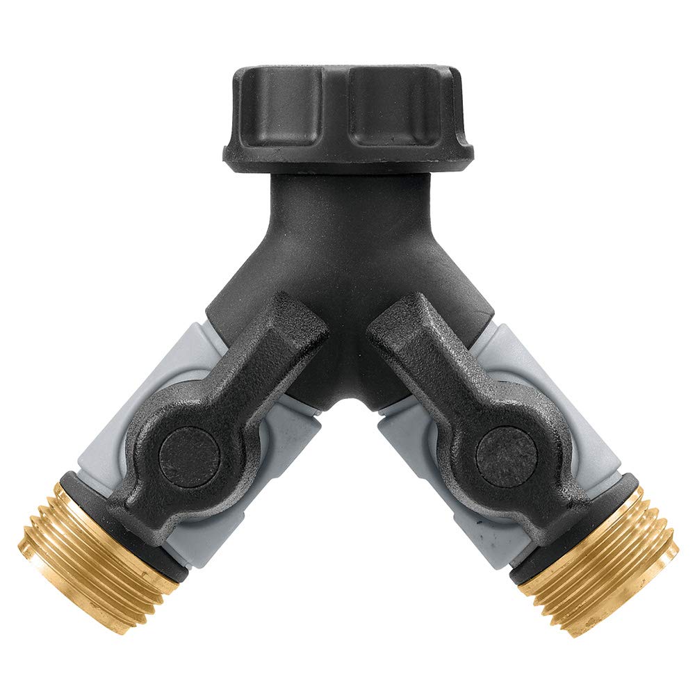 Orbit Hose Y Shut-Off Valve front view in teal and black