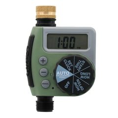 Orbit One Outlet Hose Faucet Timer front view with LCD display