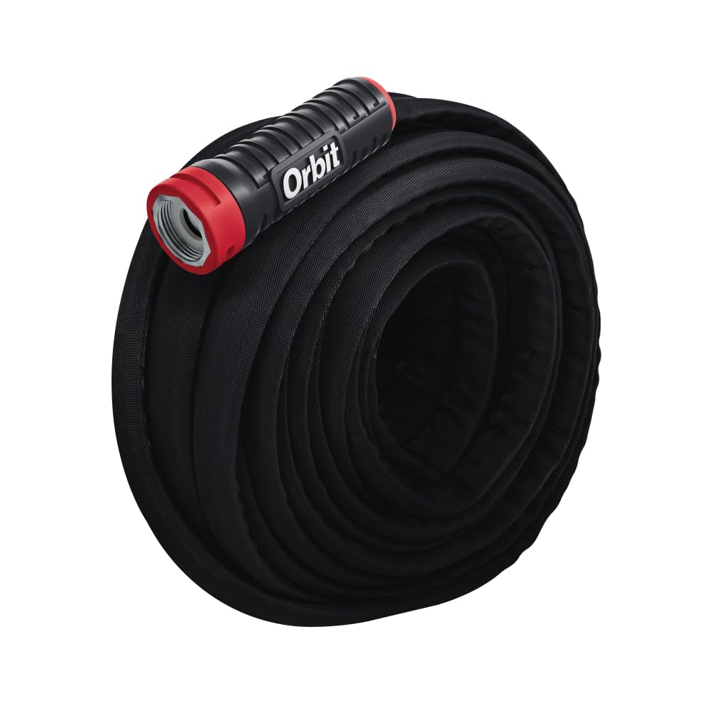 Orbit Pro ExoJacket Heavy Duty Water Hose 50 ft black coiled