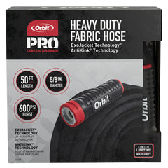 Orbit Pro ExoJacket Heavy Duty Water Hose 50 ft black front view