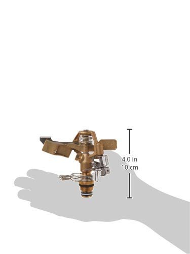 Orbit sprinkler head with a garden hose attached