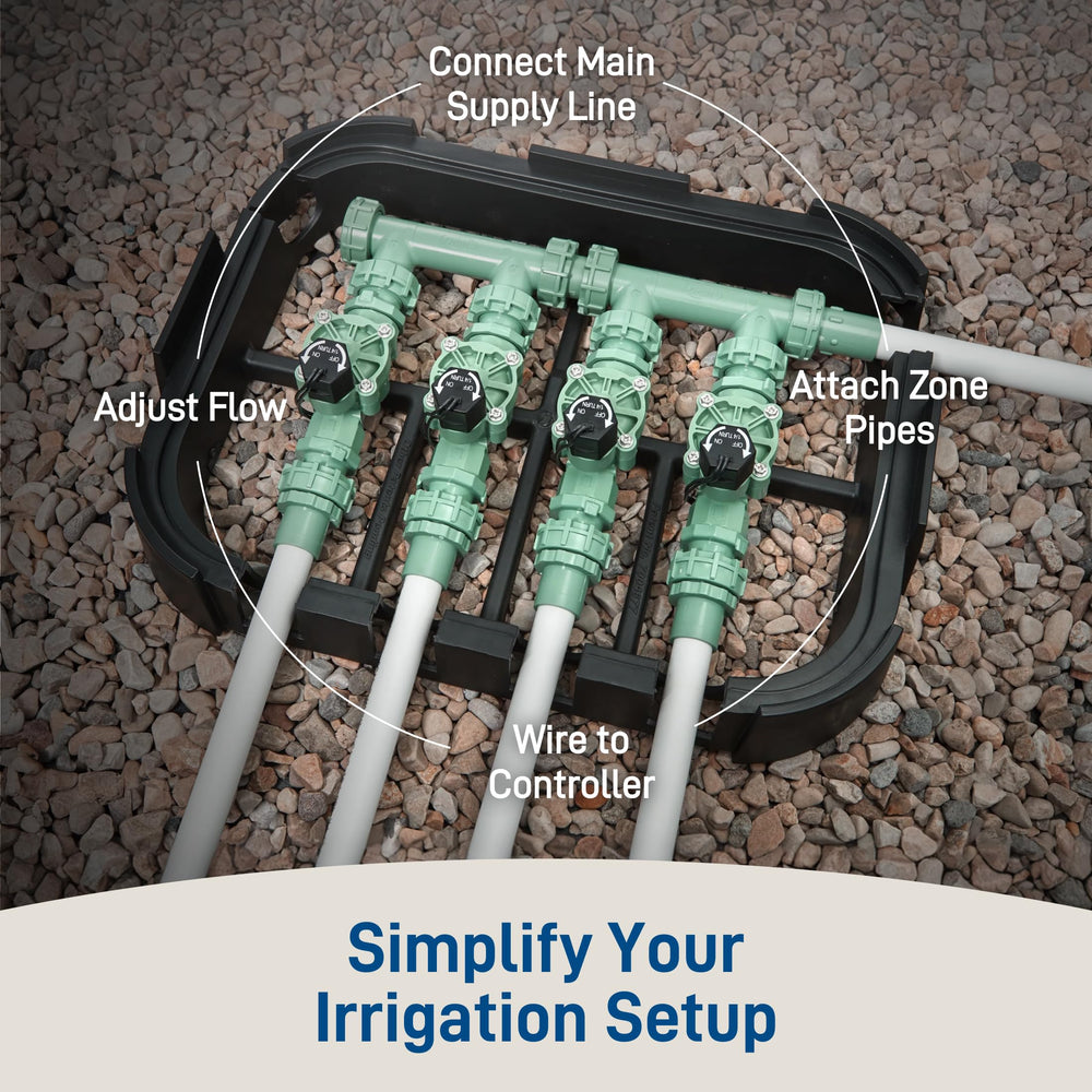 Orbit Sprinkler Manifold in outdoor garden setting