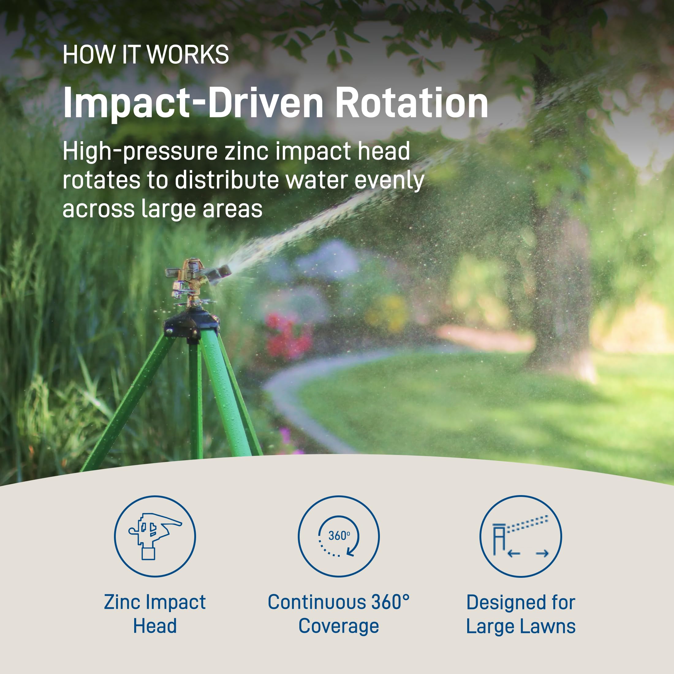 Orbit Tripod Zinc Impact Sprinkler tripod base for stability