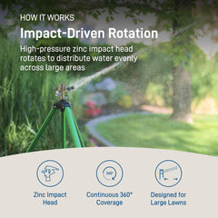 Orbit Tripod Zinc Impact Sprinkler tripod base for stability