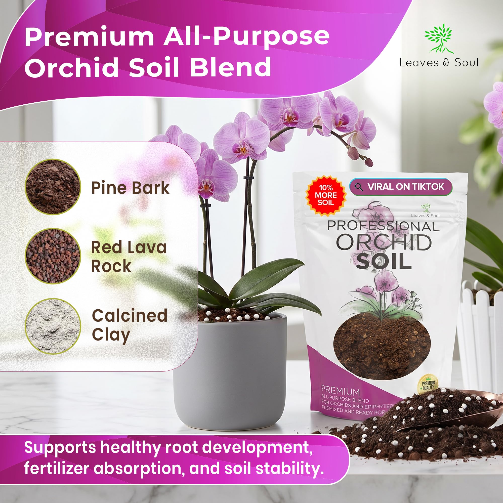 Orchid Soil Mix showing texture and components