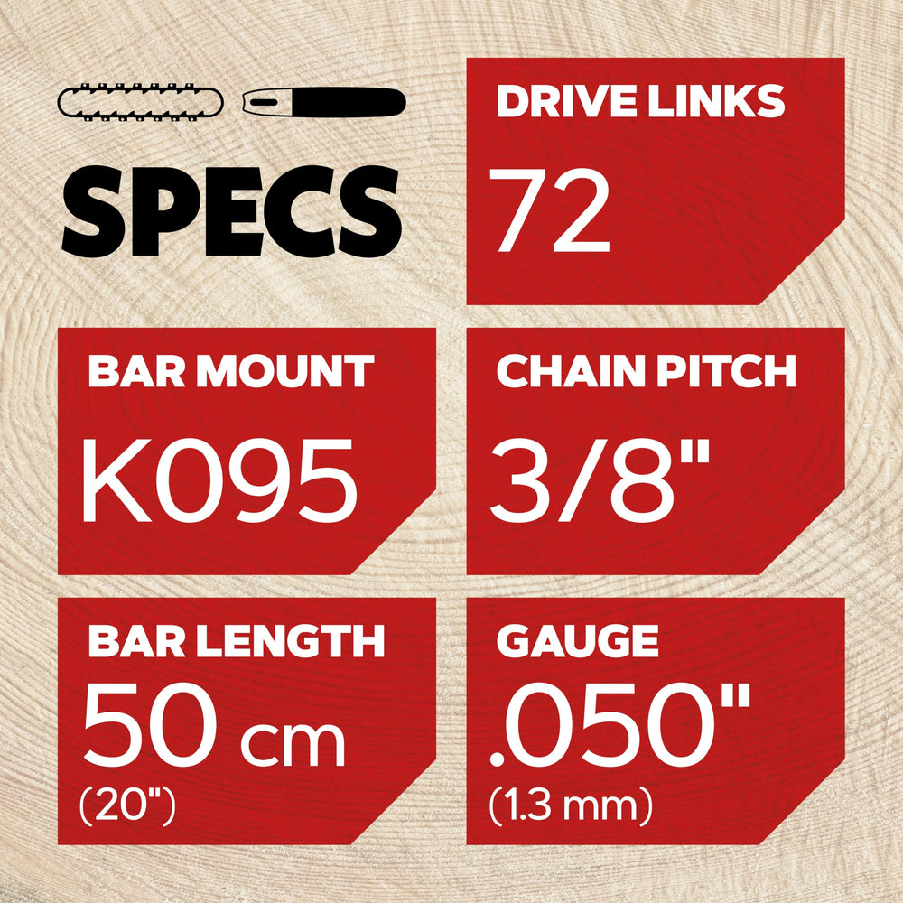 Oregon 20" guide bar with K095 motor mount