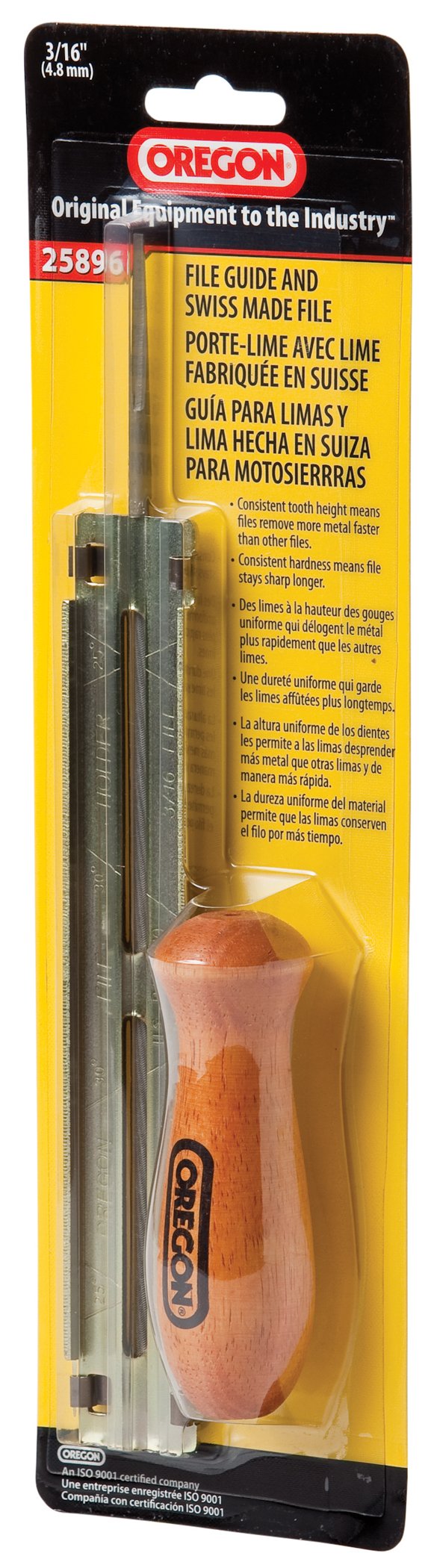 Oregon 3/16 inch Chainsaw File Guide with angle indicators, gray