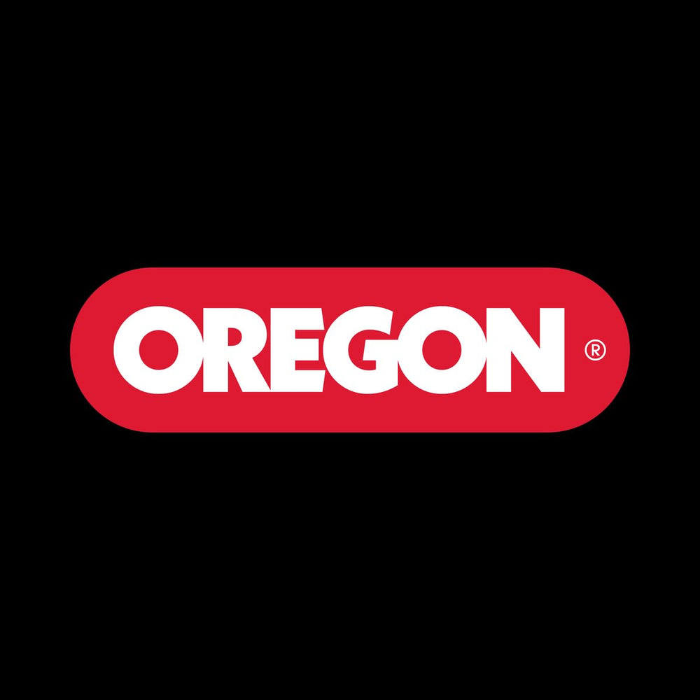 Oregon chainsaw bar with specifications label