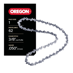 Oregon Chainsaw Chain 3/8" LP 62 Drive Links front view