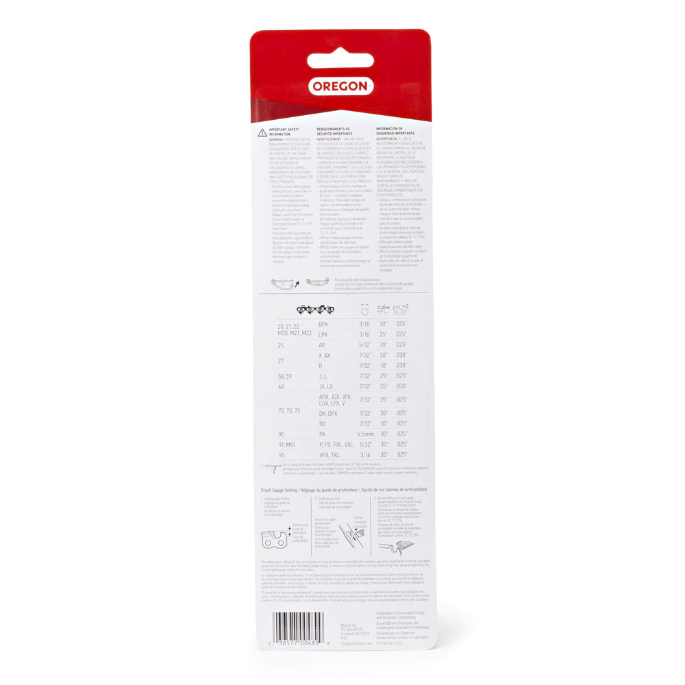 Oregon Chainsaw Chain Filing Guide in use with chainsaw