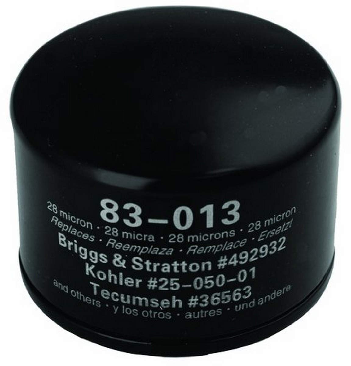 Oregon Oil Filter for Briggs & Stratton, black, side view