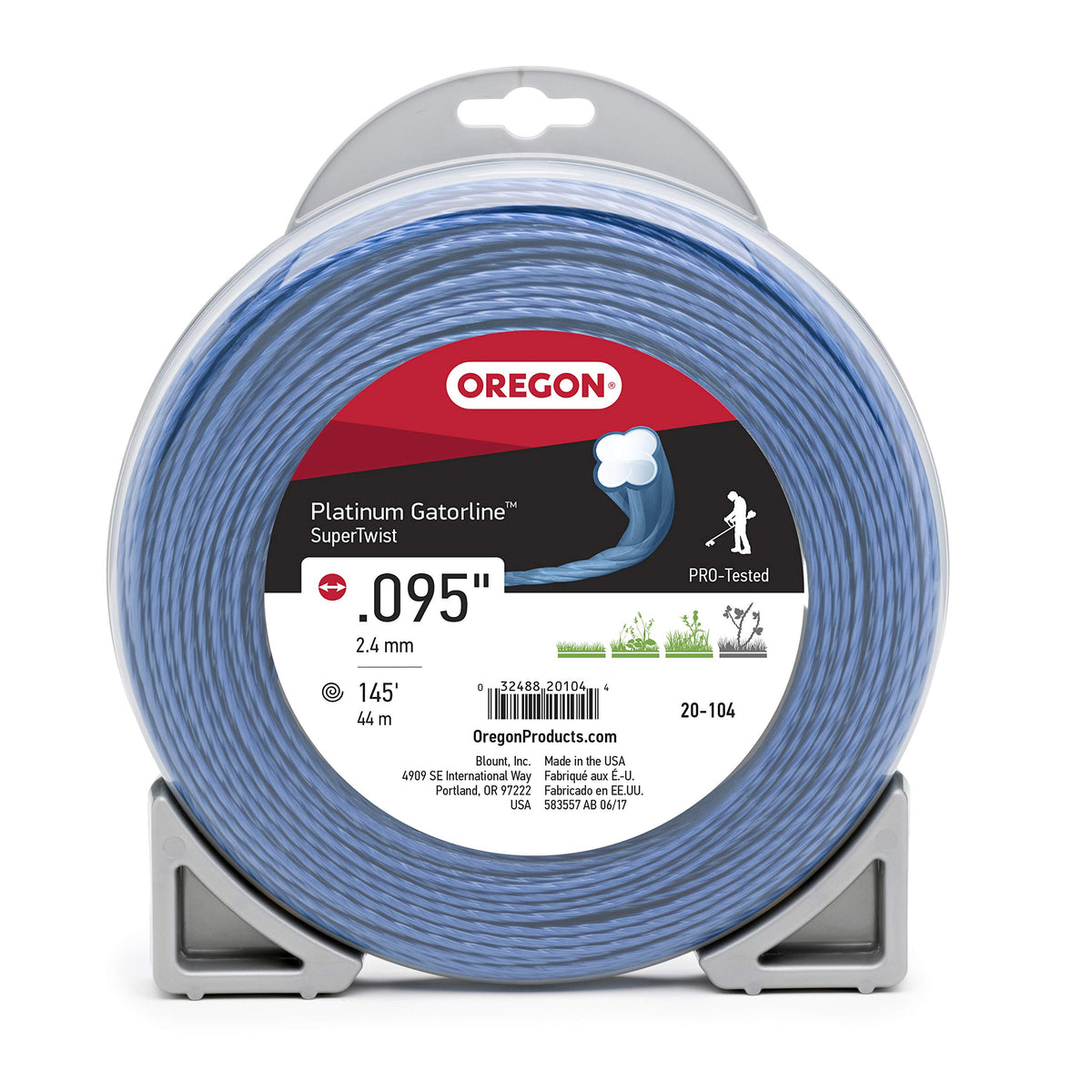 Oregon Platinum Gatorline Trimmer Line 0.095" x 145 ft, black spool