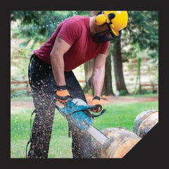 Oregon Protective Chainsaw Chaps side view with adjustable snaps