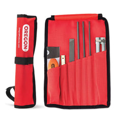 Oregon Universal Chainsaw Field Sharpening Kit red pouch with tools