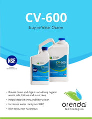 Orenda CV-600 Enzyme Water Cleaner packaging with label details