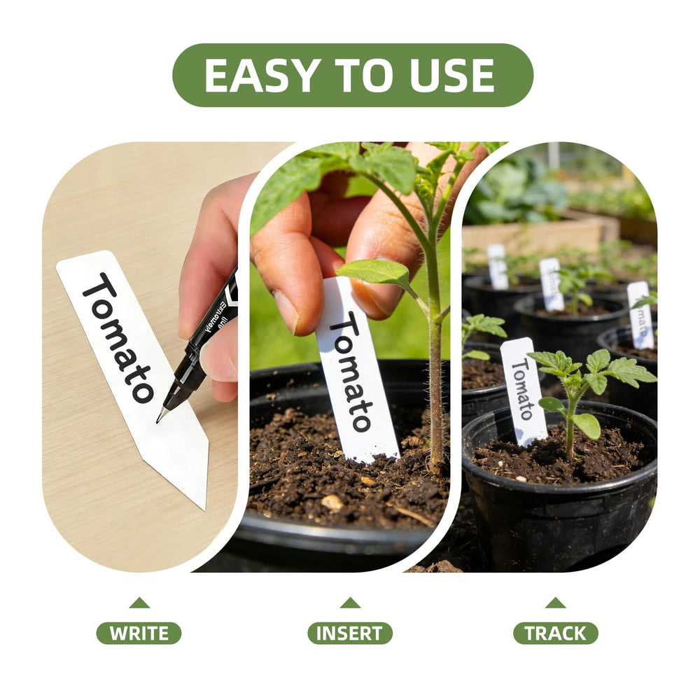 Organized garden with CLEANGOR plant labels