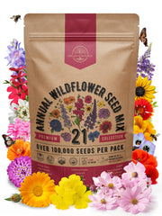 Organo Republic 21 Annual Wildflower Seeds Mix 4oz packet front view