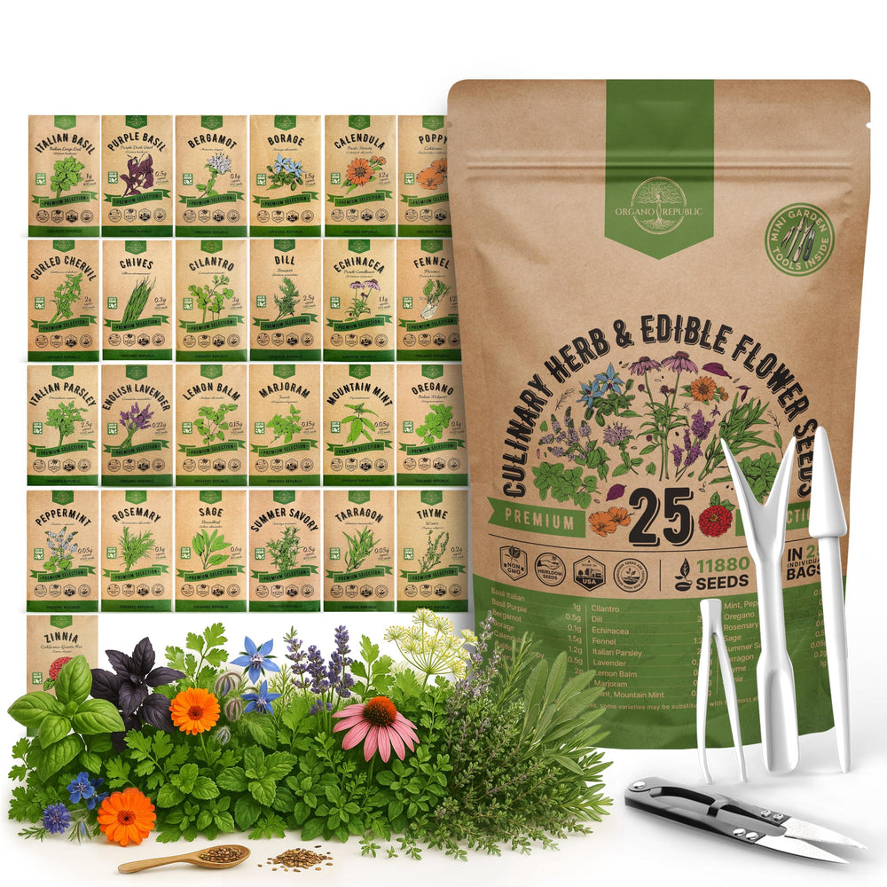 Organo Republic 25 Culinary Herbs Seed Pack front view