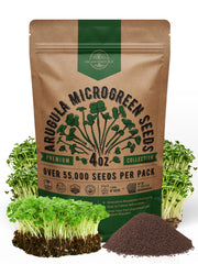 Organo Republic Arugula Microgreens 4 oz resealable bag front view