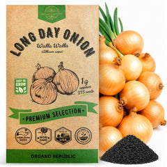 Organo Republic Walla Walla Onion Seeds Pack front view with packet details