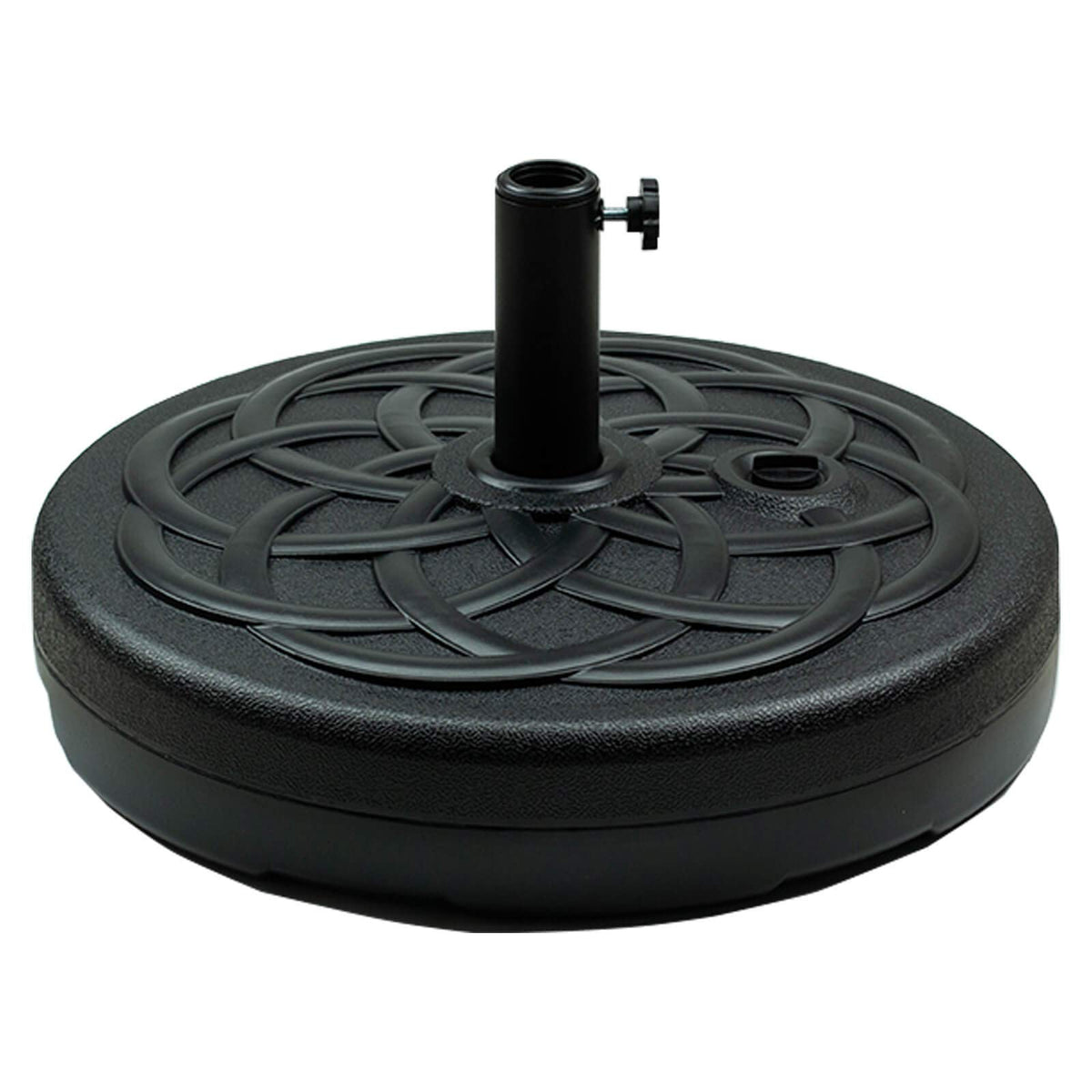 Orgrimmar 55LB patio umbrella base stand black front view
