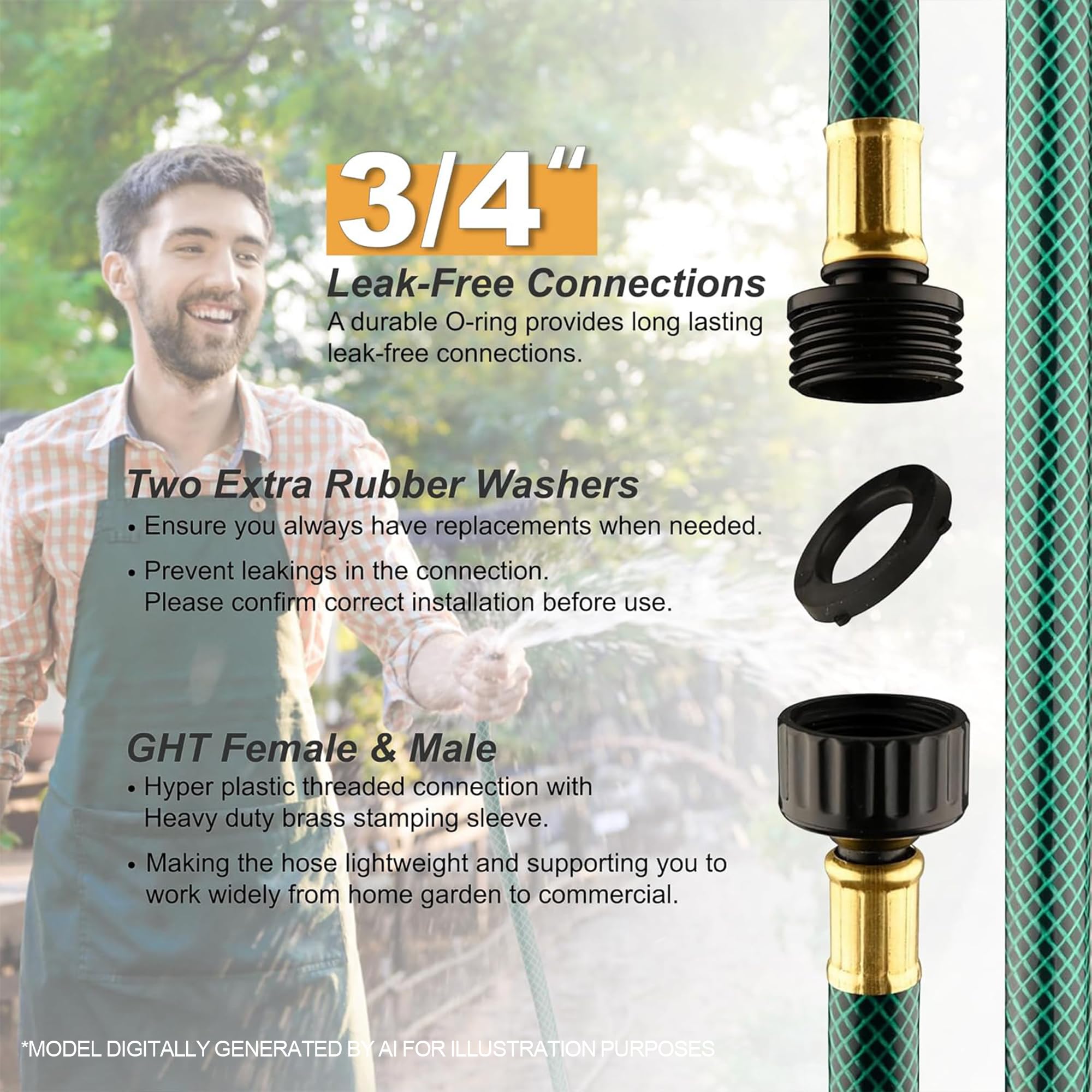 Orgrimmar hose with shut-off valve and gaskets included