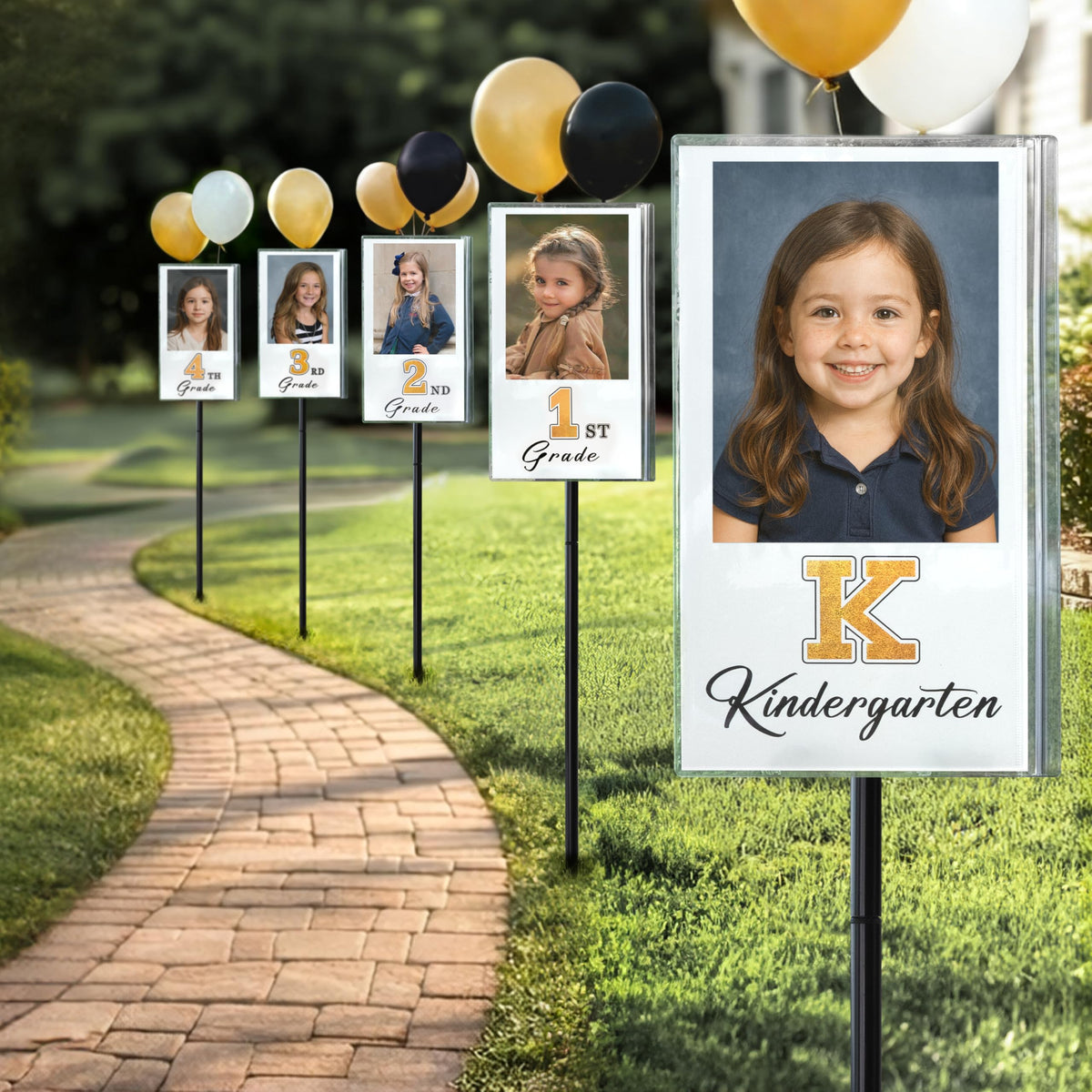 ORIENTAL CHERRY Graduation Yard Sign set with gold and black colour