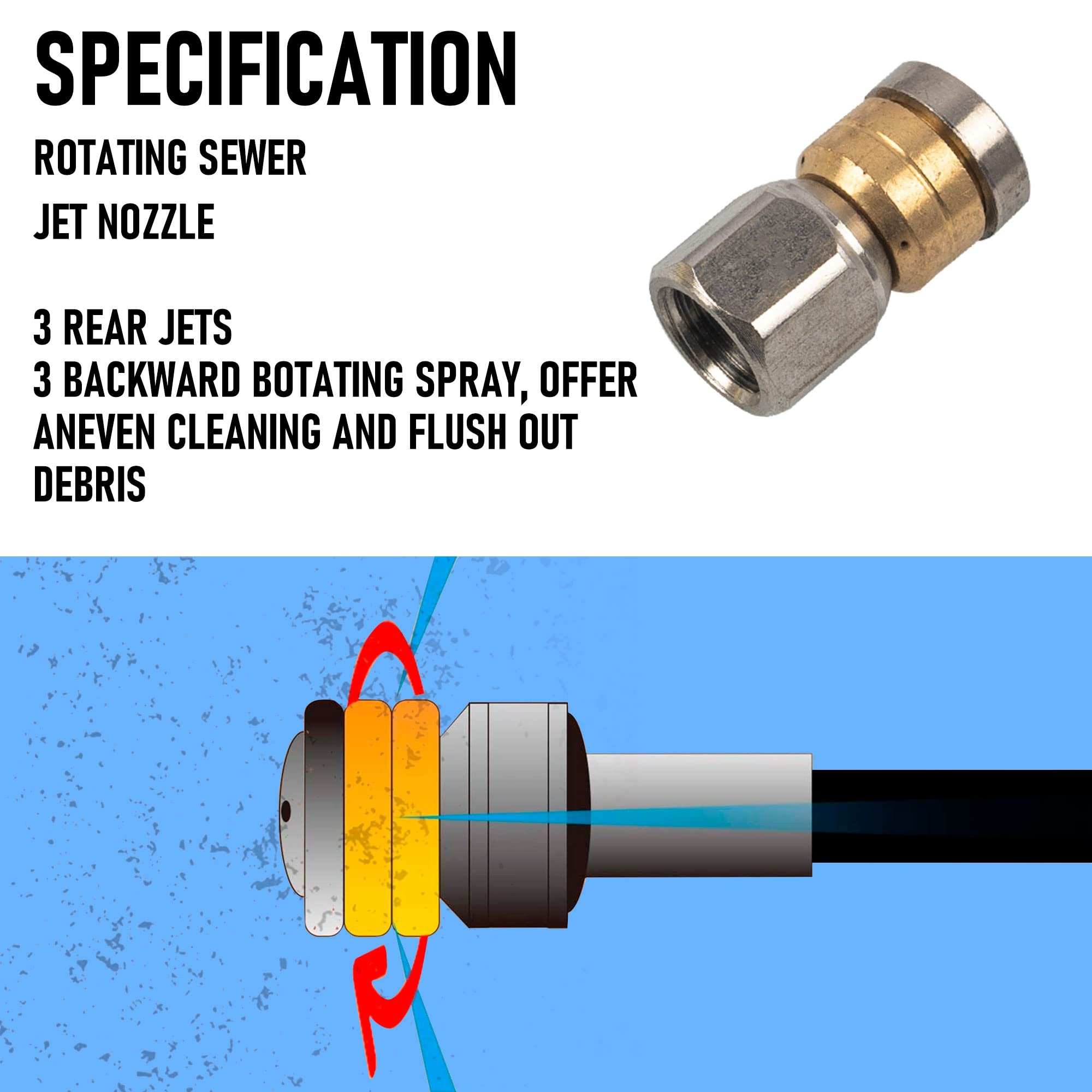 Orifice 4.0 button nose sewer jet nozzle