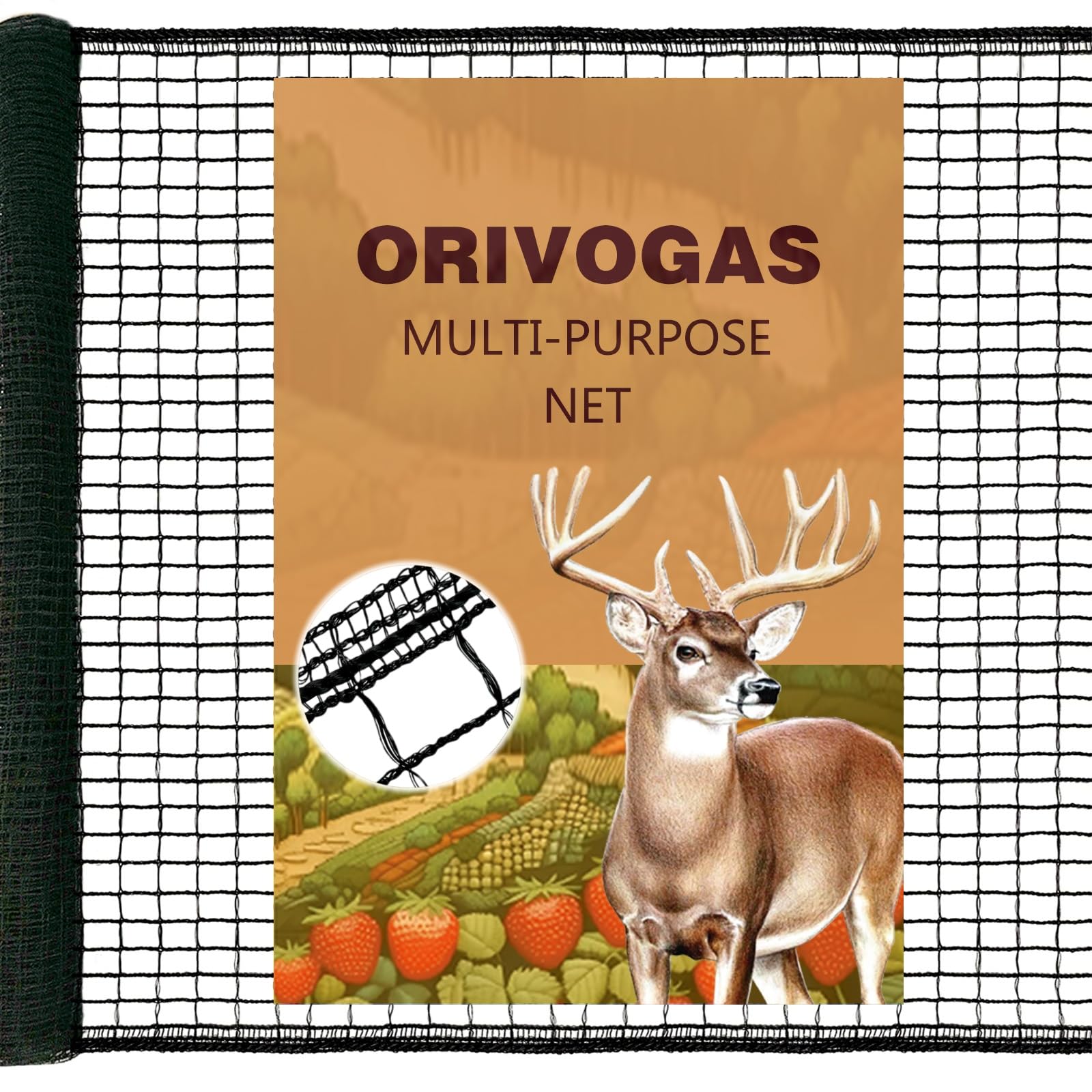 ORIVOGAS Plastic Mesh Fence 4ft x 75ft in black