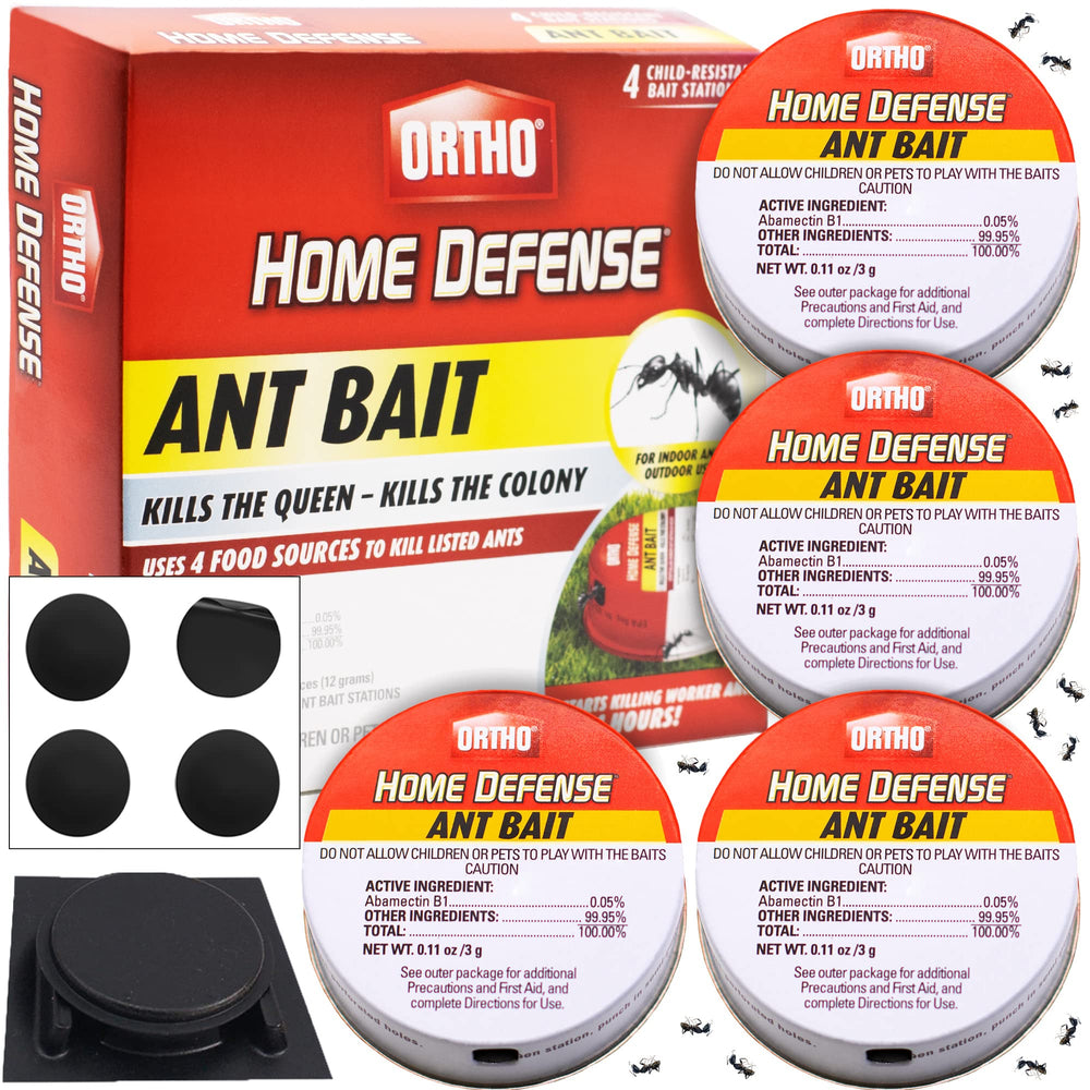 Ortho Ant Traps Indoor 4pk front view with yellow metallic case