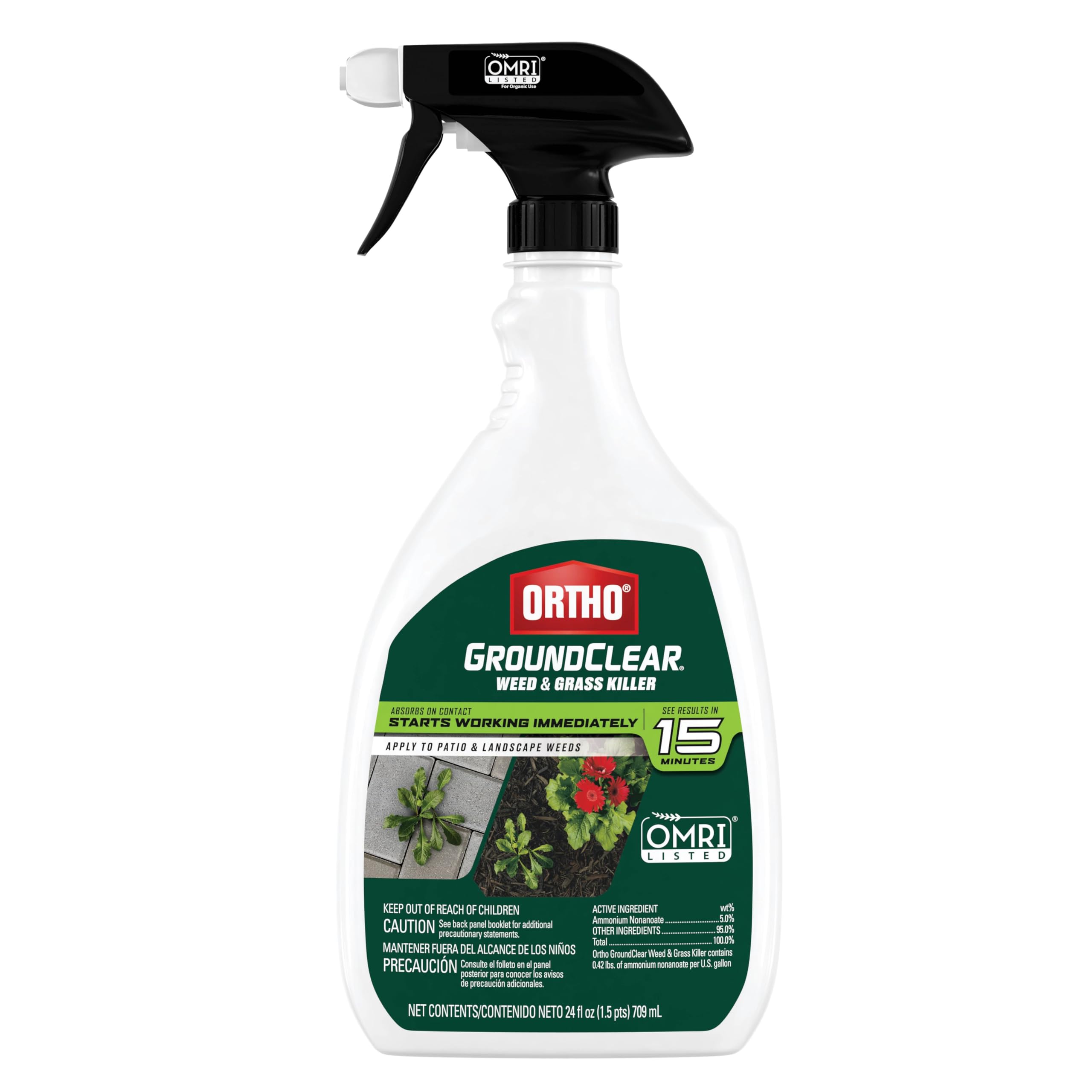 Ortho GroundClear Weed & Grass Killer displayed with weeds