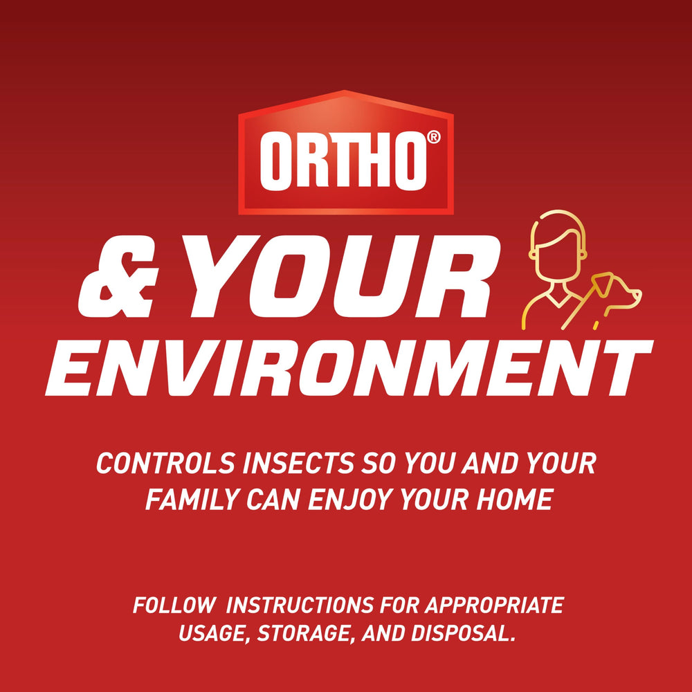 Ortho Home Defense Insect Killer concentrate in garden setting