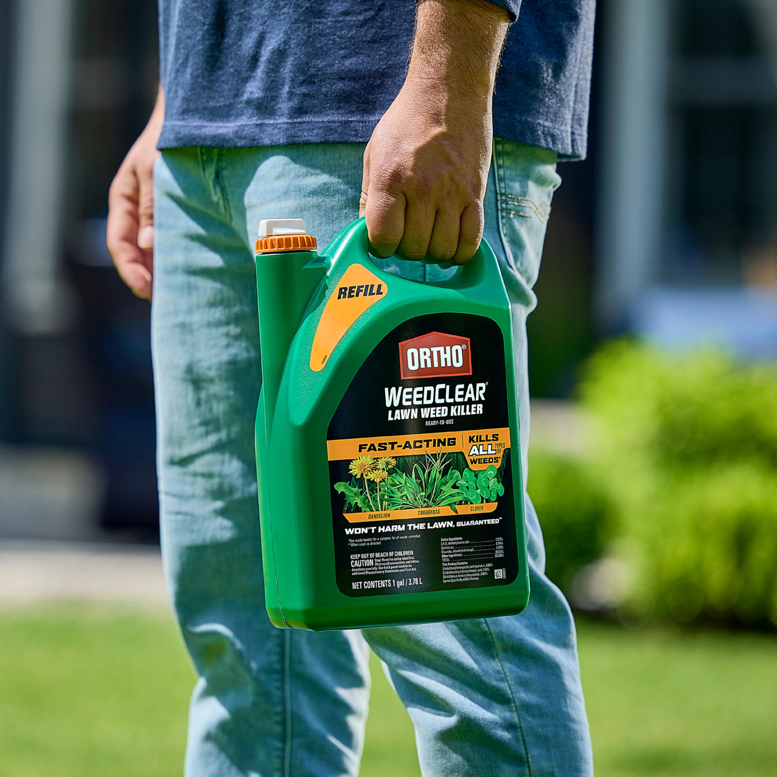 Ortho WeedClear Lawn Weed Killer bottle side view