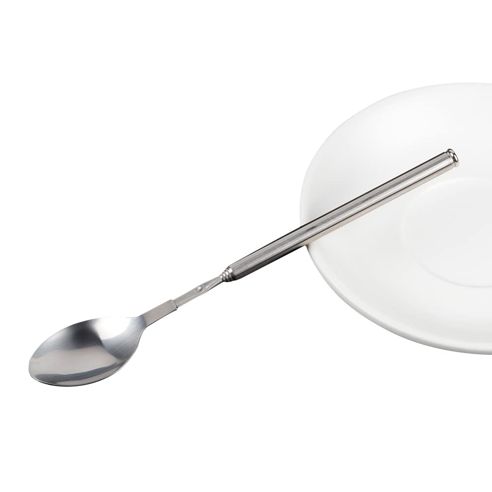 ORULA Extendable Spoon with a backdrop of outdoor cooking utensils