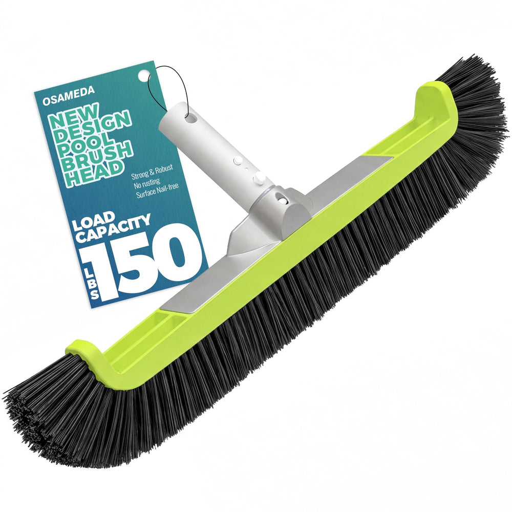 OSAMEDA 18 inch Pool Brush Head front view with strong bristles