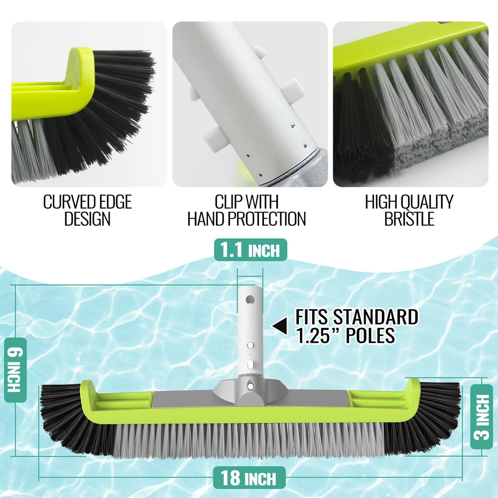 OSAMEDA Pool Brush Head in a cleaning setup with pool