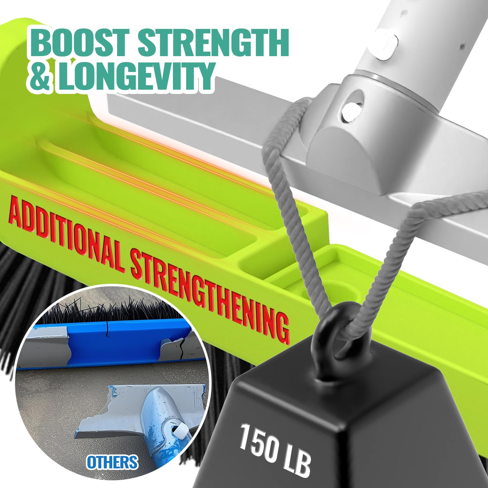 OSAMEDA Pool Brush Head side view showcasing its ergonomic design