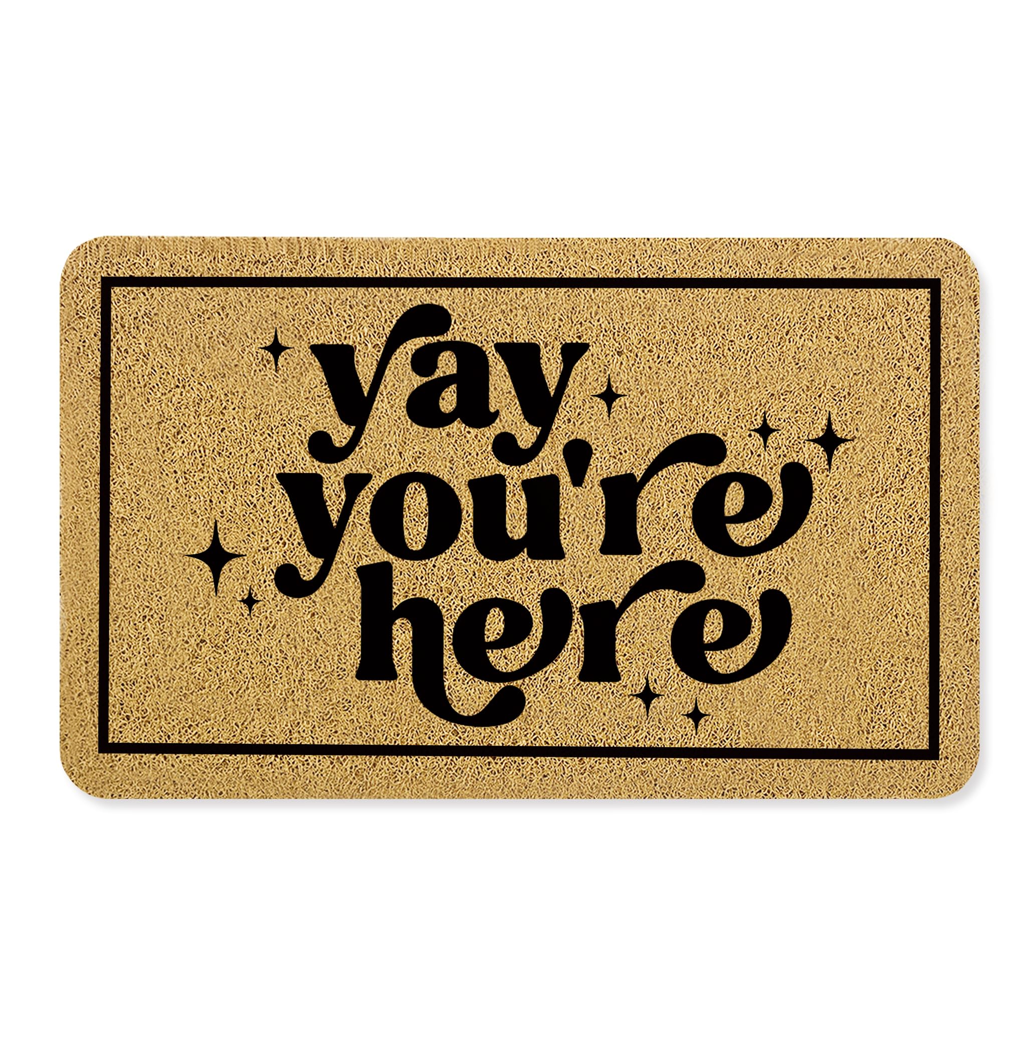 OSLYSOF Funny Welcome Door Mat front view with brown colour