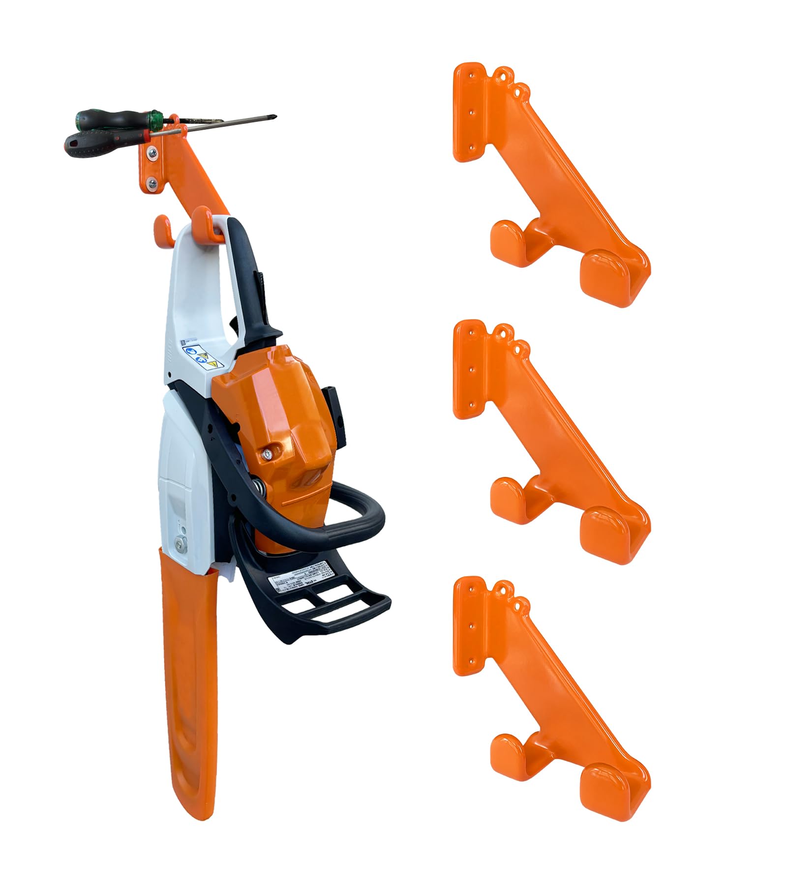 OSROENE Chainsaw Hanger 3 Pack front view with installation hardware