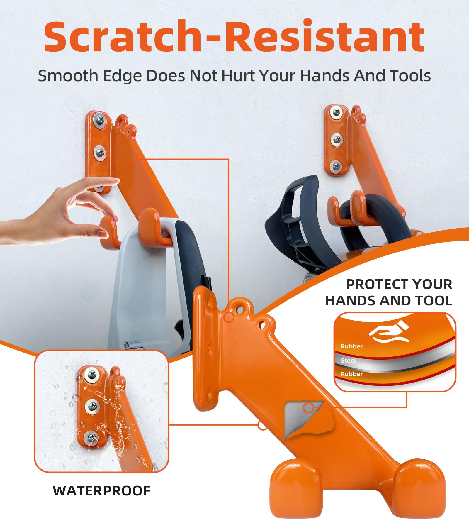 OSROENE Chainsaw Hanger side view showing rubber protective coating