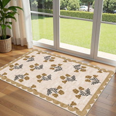 Othilic 3x5 Floral Entry Rug front view with floral pattern