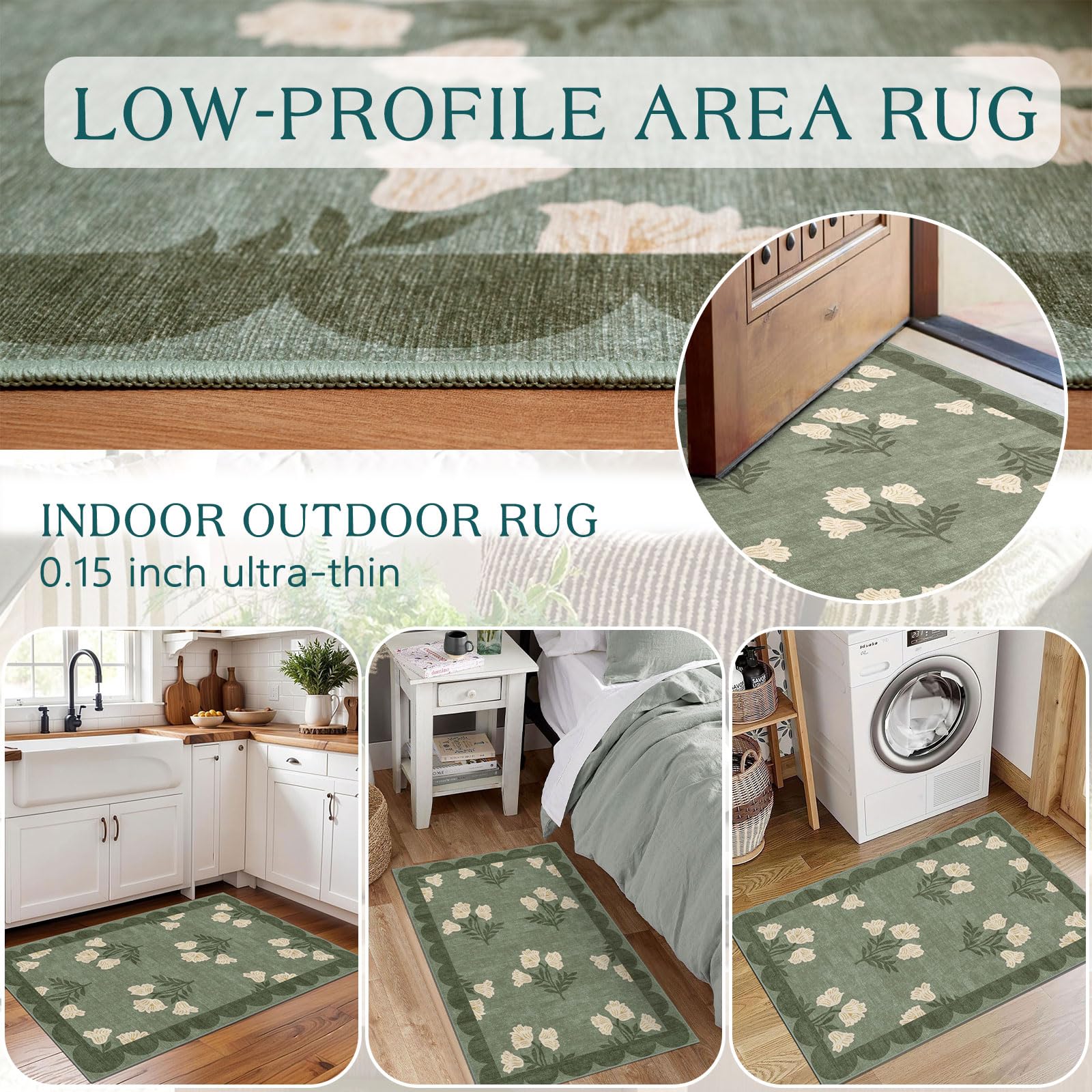 Othilic door mat with a charming scalloped edge