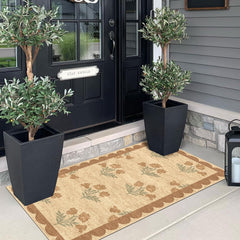 Othilic Floral Door Mat showing non-slip rubber backing