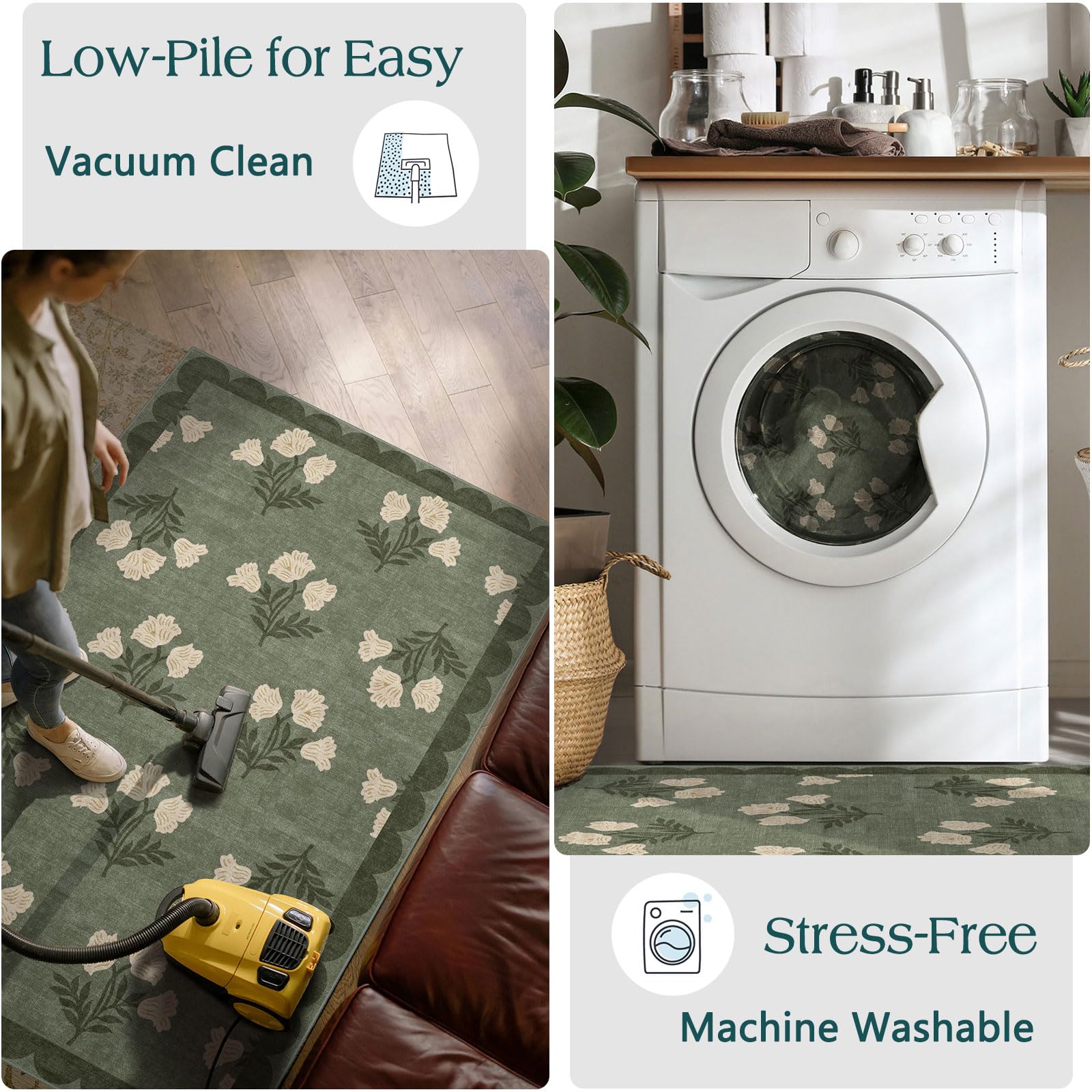 Othilic Floral Rug in a kitchen setting