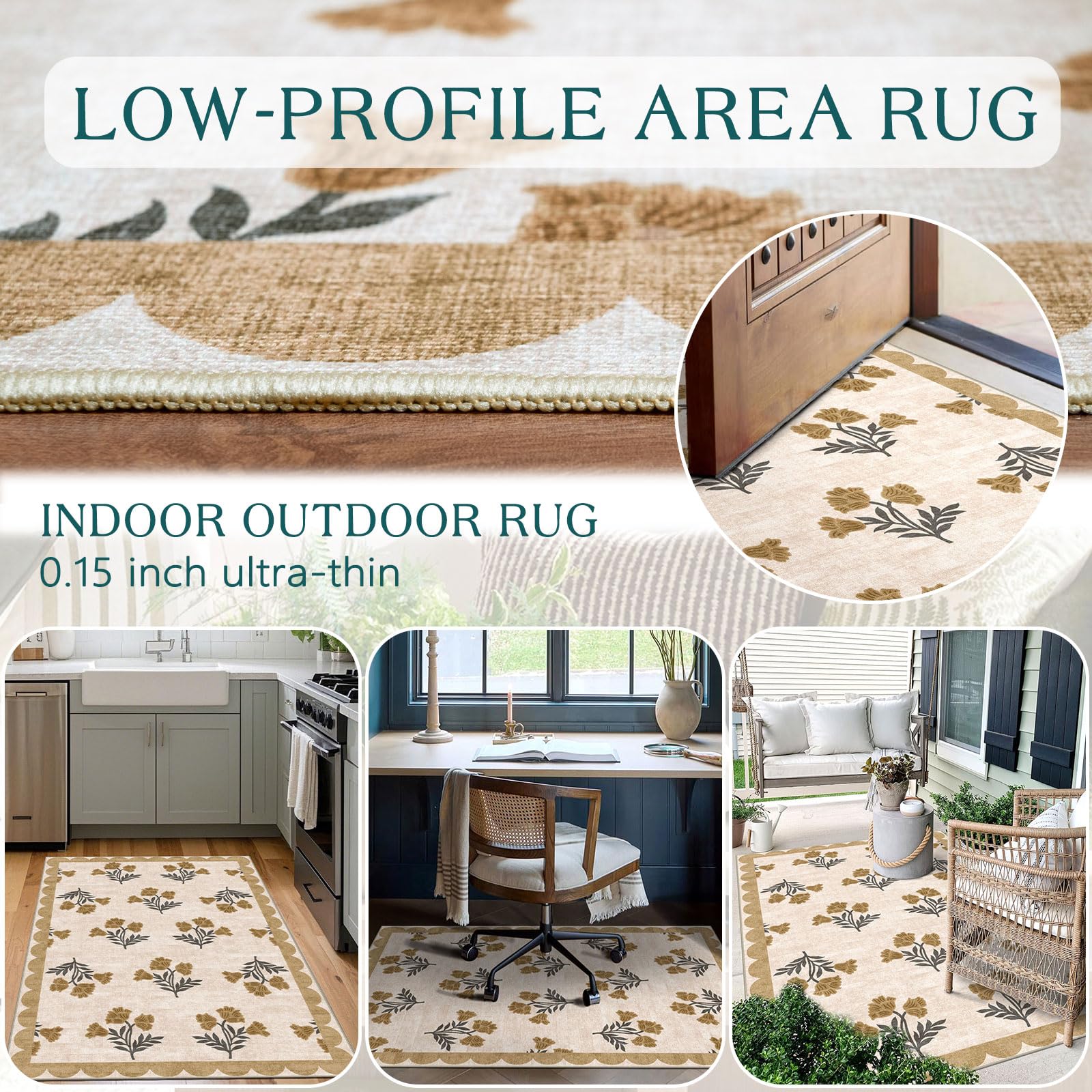 Othilic Floral Rug in living room setting