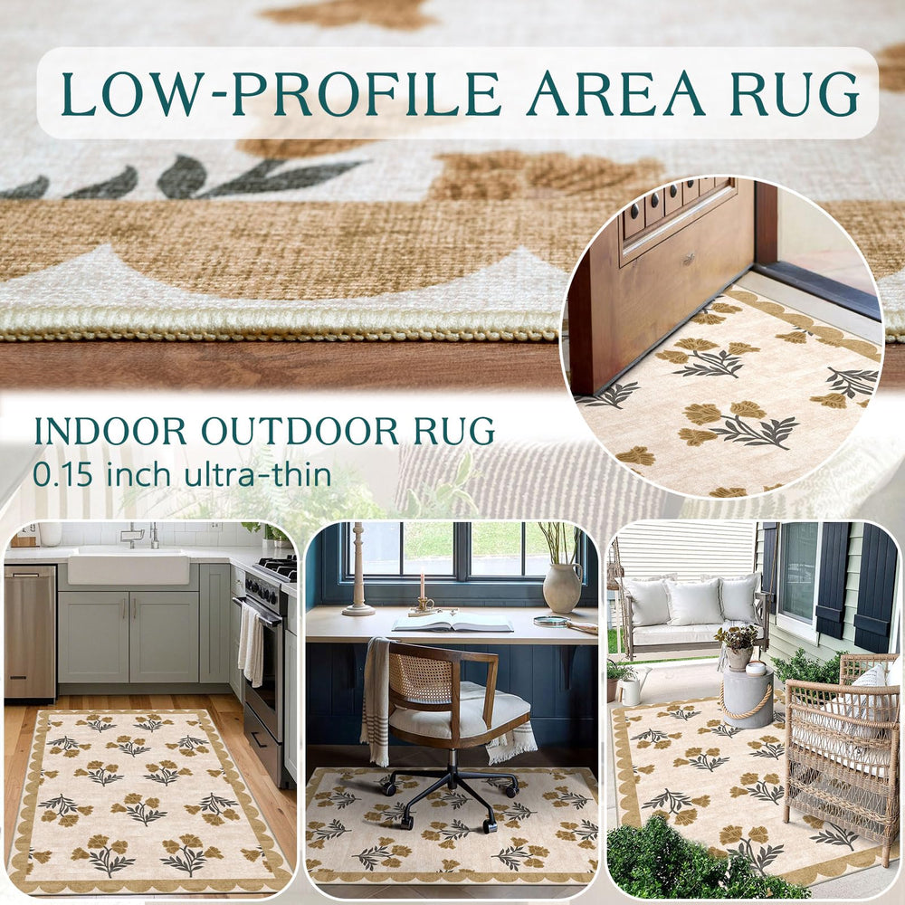Othilic Floral Rug in living room setting
